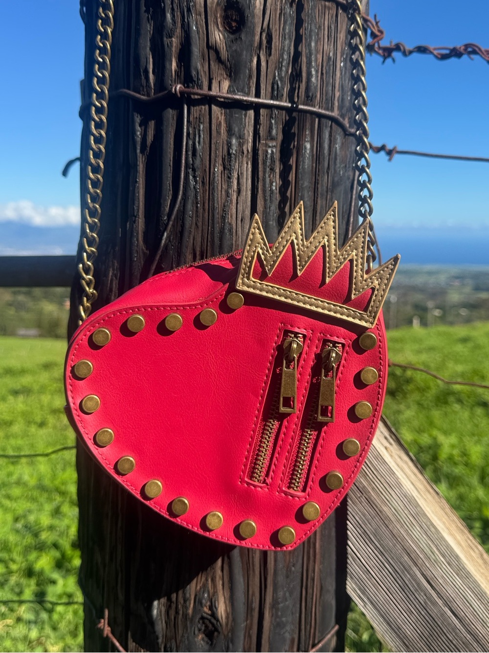 DISNEY Descendants Evie Red Heart Tiara Pleather Purse Snow White